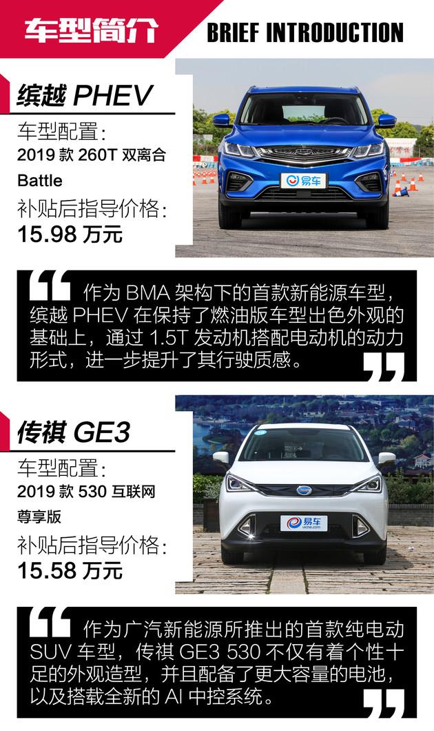 15万预算插电与纯电之间的抉择 缤越PHEV对比传祺GE3