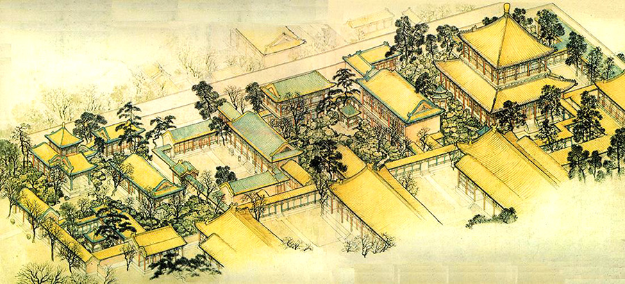 宁寿宫花园鸟瞰图（引自《乾隆遗珍》）